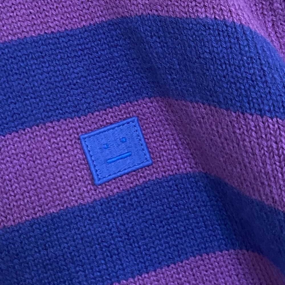 Acne Studios Wool Cardigan Sweater Striped Oversized Mens Luxury Winter Knit - Picture 10 of 15